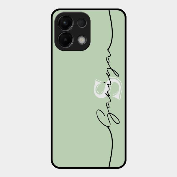 Personalized Initials Mint Green Glossy Metal Case Cover For Oppo K13 5G