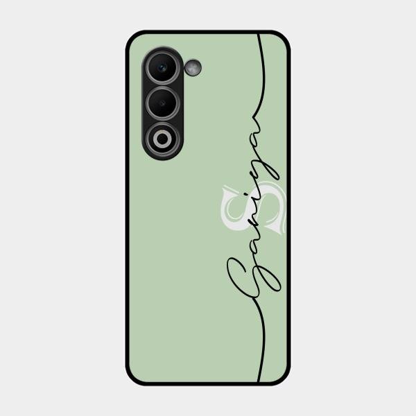 Personalized Initials Mint Green Glossy Metal Case Cover For Oppo K13X 5G