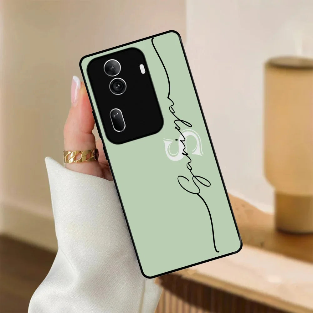 Personalized Initials Mint Green Glossy Metal Case Cover For Oppo - ShopOnCliQ