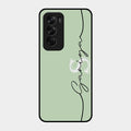 Personalized Initials Mint Green Glossy Metal Case Cover For Oppo Reno 12 Pro 5G