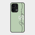 Personalized Initials Mint Green Glossy Metal Case Cover For Oppo Reno 13 Pro 5G