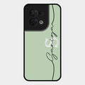 Personalized Initials Mint Green Glossy Metal Case Cover For Oppo Reno 8 5G