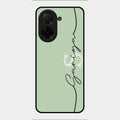 Personalized Initials Mint Green Glossy Metal Case Cover For Poco C71