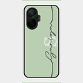 Personalized Initials Mint Green Glossy Metal Case Cover For Poco F7 5G
