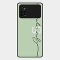 Personalized Initials Mint Green Glossy Metal Case Cover For Poco X4 Pro 5G