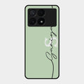 Personalized Initials Mint Green Glossy Metal Case Cover For Poco X6 Pro 5G