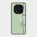 Personalized Initials Mint Green Glossy Metal Case Cover For Poco X7 5G