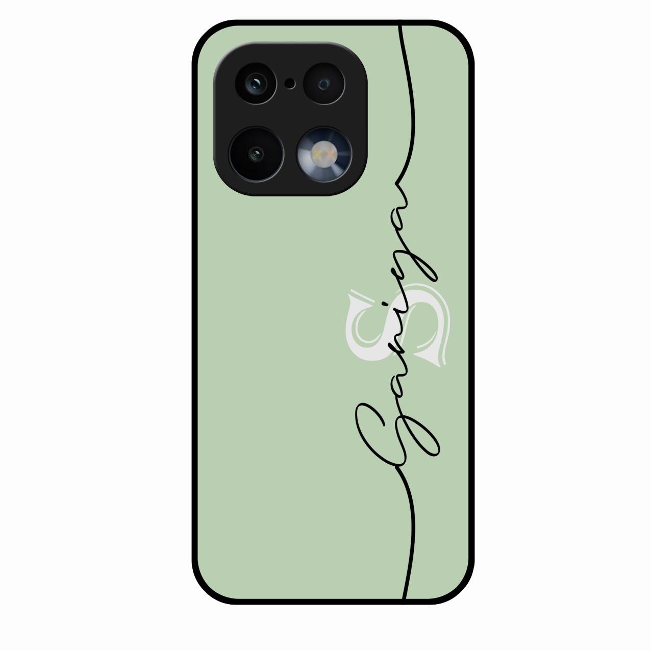Personalized Initials Mint Green Glossy Metal Case Cover For Realme 16 Pro 5G
