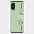 Personalized Initials Mint Green Glossy Metal Case Cover For Realme 7 Pro