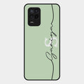 Personalized Initials Mint Green Glossy Metal Case Cover For Realme 8 5G