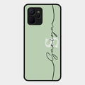 Personalized Initials Mint Green Glossy Metal Case Cover For Realme 9I 5G