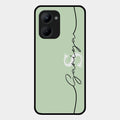 Personalized Initials Mint Green Glossy Metal Case Cover For Realme C33 2023