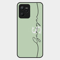 Personalized Initials Mint Green Glossy Metal Case Cover For Realme C35