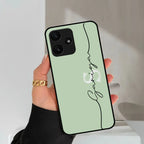 Personalized Initials Mint Green Glossy Metal Case Cover For Poco - ShopOnCliQ