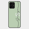 Personalized Initials Mint Green Glossy Metal Case Cover For Redmi 12 5G
