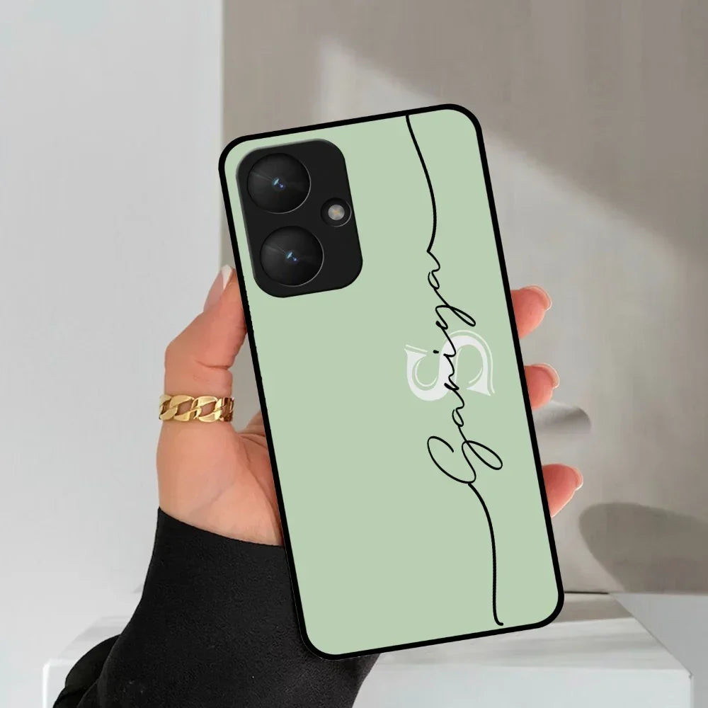 Personalized Initials Mint Green Glossy Metal Case Cover For Redmi - ShopOnCliQ