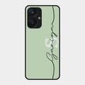 Personalized Initials Mint Green Glossy Metal Case Cover For Redmi 13C 5G