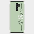 Personalized Initials Mint Green Glossy Metal Case Cover For Redmi 9 Prime