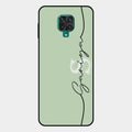 Personalized Initials Mint Green Glossy Metal Case Cover For Redmi Note 10 Lite