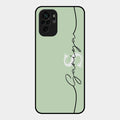 Personalized Initials Mint Green Glossy Metal Case Cover For Redmi Note 10