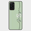 Personalized Initials Mint Green Glossy Metal Case Cover For Redmi Note 11 Pro Plus 5G