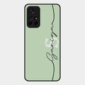 Personalized Initials Mint Green Glossy Metal Case Cover For Redmi Note 11T 5G