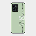 Personalized Initials Mint Green Glossy Metal Case Cover For Redmi Note 12 4G