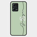 Personalized Initials Mint Green Glossy Metal Case Cover For Redmi Note 12 5G