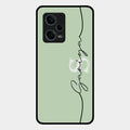 Personalized Initials Mint Green Glossy Metal Case Cover For Redmi Note 12 Pro Plus 5G