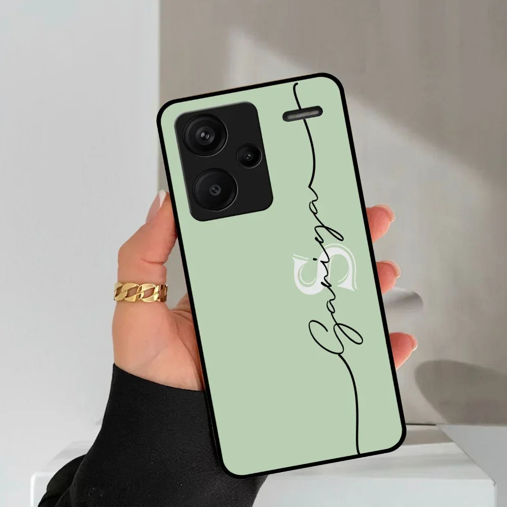 Personalized Initials Mint Green Glossy Metal Case Cover For Redmi - ShopOnCliQ