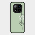 Personalized Initials Mint Green Glossy Metal Case Cover For Redmi Note 14 Pro Plus 5G