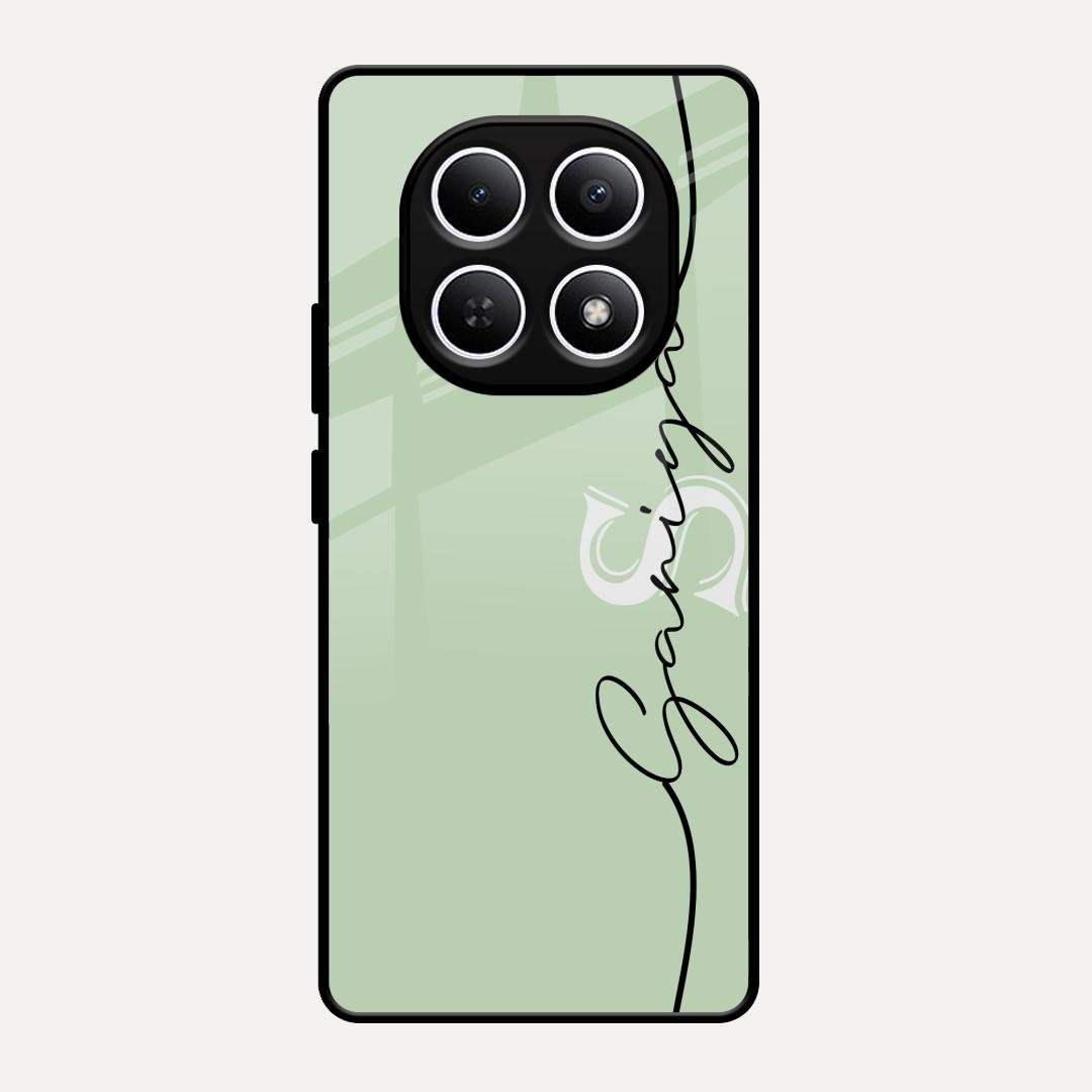 Personalized Initials Mint Green Glossy Metal Case Cover For Redmi Note 15 5G