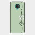 Personalized Initials Mint Green Glossy Metal Case Cover For Redmi Note 9 Pro Max