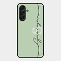 Personalized Initials Mint Green Glossy Metal Case Cover For Samsung Galaxy A17 5G