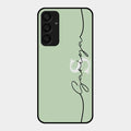 Personalized Initials Mint Green Glossy Metal Case Cover For Samsung Galaxy A25 5G