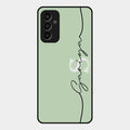 Personalized Initials Mint Green Glossy Metal Case Cover For Samsung Galaxy F13