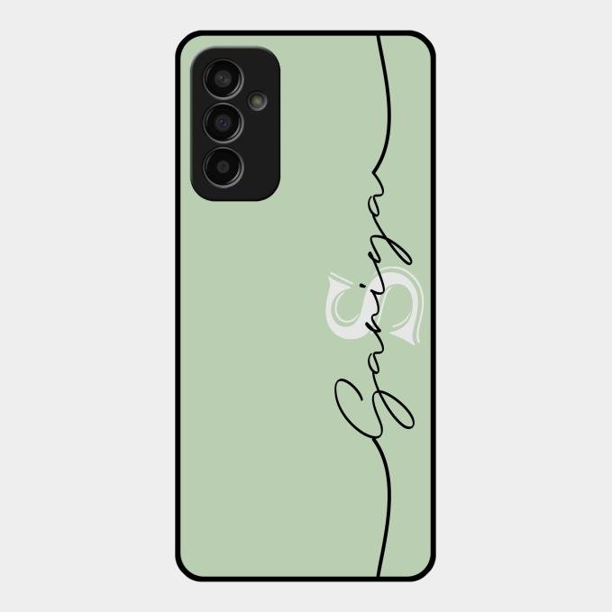 Personalized Initials Mint Green Glossy Metal Case Cover For Samsung Galaxy F13