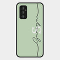 Personalized Initials Mint Green Glossy Metal Case Cover For Samsung Galaxy F23 5G