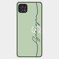 Personalized Initials Mint Green Glossy Metal Case Cover For Samsung Galaxy F42 5G