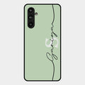 Personalized Initials Mint Green Glossy Metal Case Cover For Samsung Galaxy F54 5G