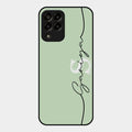Personalized Initials Mint Green Glossy Metal Case Cover For Samsung Galaxy M33 5G