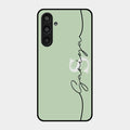 Personalized Initials Mint Green Glossy Metal Case Cover For Samsung Galaxy M35 5G