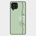 Personalized Initials Mint Green Glossy Metal Case Cover For Samsung Galaxy M53 5G