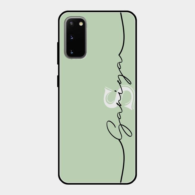 Personalized Initials Mint Green Glossy Metal Case Cover For Samsung Galaxy S20