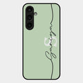 Personalized Initials Mint Green Glossy Metal Case Cover For Samsung Galaxy S23 Fe 5G