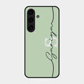 Personalized Initials Mint Green Glossy Metal Case Cover For Samsung Galaxy S25 5G
