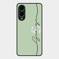 Personalized Initials Mint Green Glossy Metal Case Cover For Samsung Galaxy S25 Edge 5G