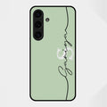 Personalized Initials Mint Green Glossy Metal Case Cover For Samsung Galaxy S25 FE 5G