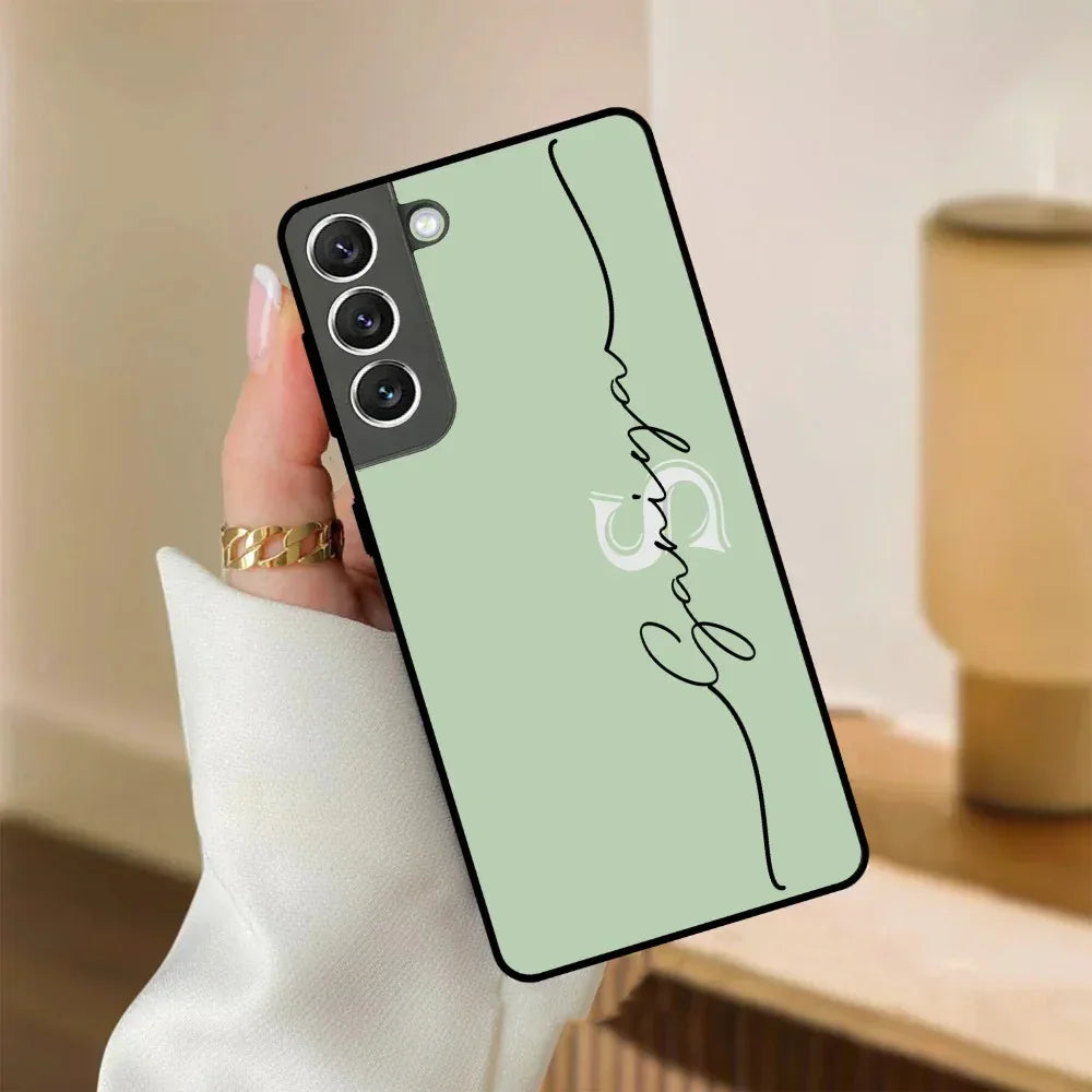 Personalized Initials Mint Green Glossy Metal Case Cover For Samsung - ShopOnCliQ