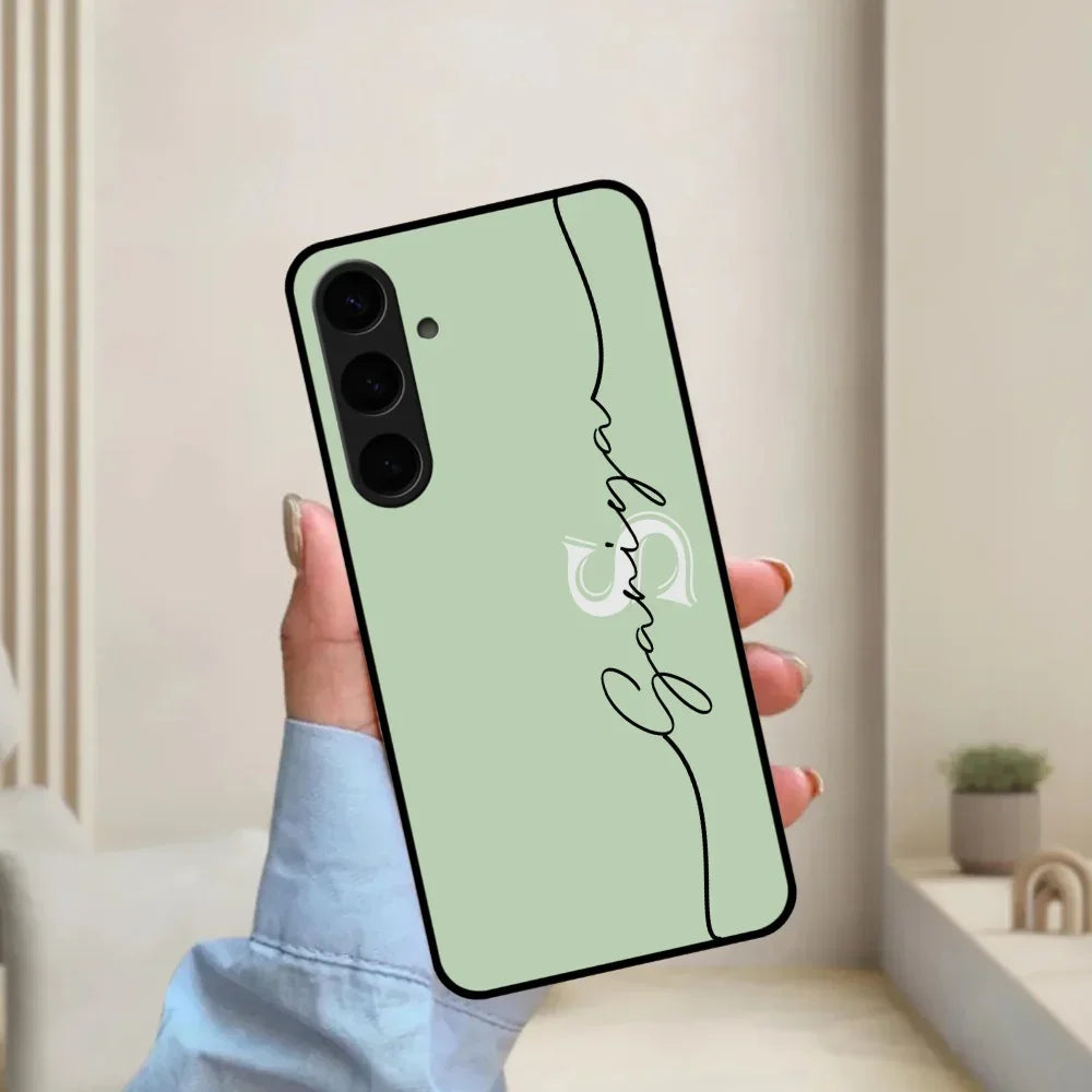 Personalized Initials Mint Green Glossy Metal Case Cover For Samsung - ShopOnCliQ